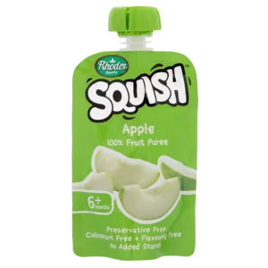 Rhodes Squish Apple Fruit Puree 6 Months+ Pouch 110ml Rhodes Squish Apple Fruit Puree 6 Months+ Pouch 110ml