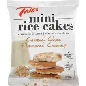Tait's Caramel Choc Mini Rice Cakes 65g Tait's Caramel Choc Mini Rice Cakes 65g