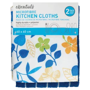 Essentials Microfibre Kitchen Cloths 2 Pack Essentials Microfibre Kitchen Cloths 2 Pack