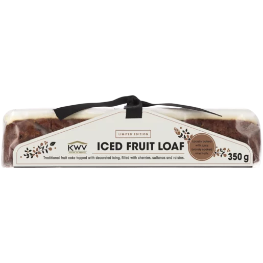 Limited Edition KWV Brandy Iced Fruit Loaf 350g Limited Edition KWV Brandy Iced Fruit Loaf 350g