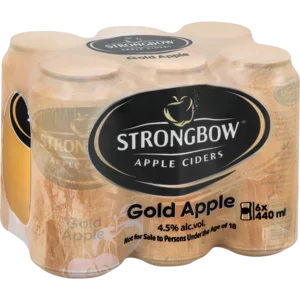 Strongbow Gold Apple Cider Cans 6x440ml Strongbow Gold Apple Cider Cans 6x440ml