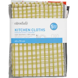 Essentials Assorted Kitchen Cloths 5 Pack Essentials Assorted Kitchen Cloths 5 Pack