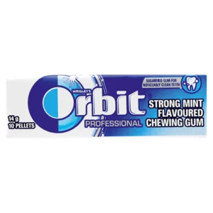 Orbit Professional Strong Mint Flavoured Sugar Free Chewing Gum 10 Pack Orbit Professional Strong Mint Flavoured Sugar Free Chewing Gum 10 Pack