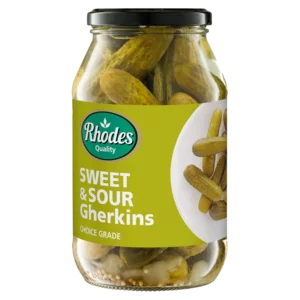 Rhodes Sweet & Sour Gherkins 780g Rhodes Sweet & Sour Gherkins 780g