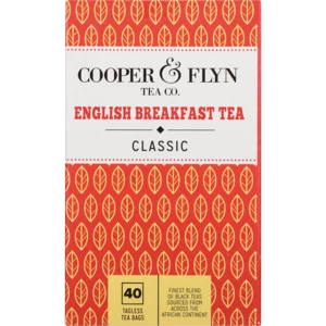 Cooper & Flyn English Breakfast Tagless Teabags 40 Pack Cooper & Flyn English Breakfast Tagless Teabags 40 Pack