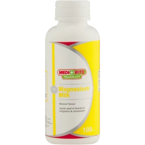 Medirite Pharmacy Banana Flavoured Magnesium Milk 100ml Medirite Pharmacy Banana Flavoured Magnesium Milk 100ml
