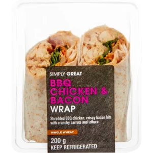 Simply Great Fresh BBQ Chicken & Bacon Wrap 200g