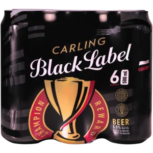 Carling Black Label Beer Cans 6x500ml Carling Black Label Beer Cans 6x500ml