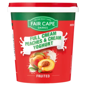 Fair Cape Full Cream Peaches & Cream Flavoured Yoghurt 1kg Fair Cape Full Cream Peaches & Cream Flavoured Yoghurt 1kg