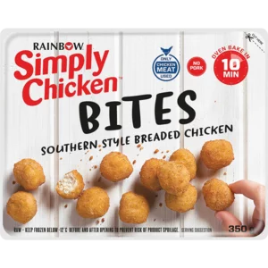 Rainbow Simply Chicken Southern Style Breaded Chicken Bites 350g