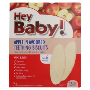 Hey Baby! Apple Flavoured Teething Biscuits 50g Hey Baby! Apple Flavoured Teething Biscuits 50g