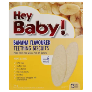 Hey Baby! Banana Flavoured Teething Biscuits 50g Hey Baby! Banana Flavoured Teething Biscuits 50g