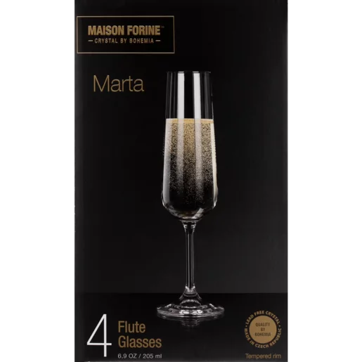 Maison Forine Marta Crystal Flute Glass Set 4 Piece