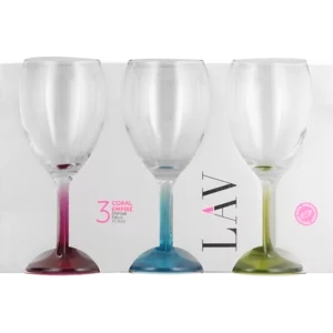 Lav Coral Wine Glass Set 3 Piece Lav Coral Wine Glass Set 3 Piece