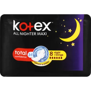 Kotex All Nighter Maxi Pads With Wings 8 Pack Kotex All Nighter Maxi Pads With Wings 8 Pack