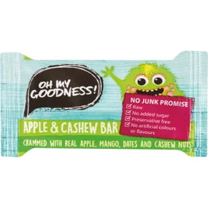 Oh My Goodness! Apple & Cashew Snack Bar 20g Oh My Goodness! Apple & Cashew Snack Bar 20g