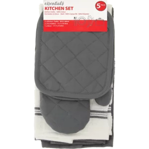 Essentials Pot Holders & Oven Glove Kitchen Set 5 Pack Essentials Pot Holders & Oven Glove Kitchen Set 5 Pack