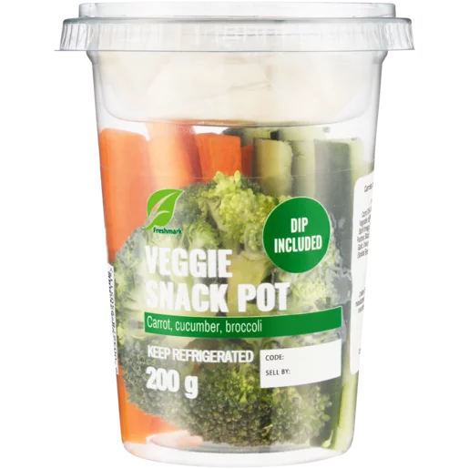 Carrot, Cucumber & Broccoli Veggie Snack Pot With Dip 200g
