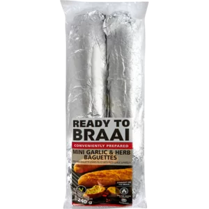 Ready To Braai 2 x Mini Garlic & Herb Baguettes 240g