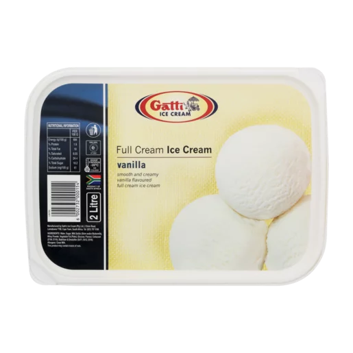 Gatti Vanilla Flavoured Full Cream Ice Cream Tub 2L