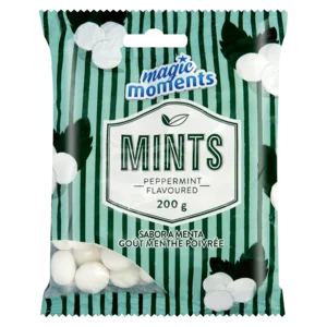 Magic Moments Peppermint Flavoured Mint 200g Packet Magic Moments Peppermint Flavoured Mint 200g Packet