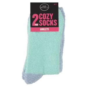 Bare Basics Cozy Socks Size 4-7 Anklets 2 Pack Bare Basics Cozy Socks Size 4-7 Anklets 2 Pack