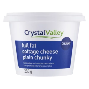 Crystal Valley Full Fat Plain Chunky Cottage Cheese 250g Crystal Valley Full Fat Plain Chunky Cottage Cheese 250g