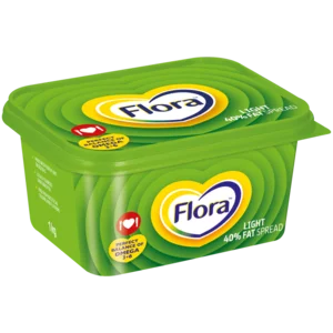 Flora Light 40% Fat Spread Tub 1kg Flora Light 40% Fat Spread Tub 1kg