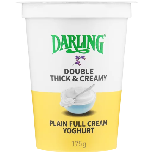 Darling Double Thick & Creamy Plain Full Cream Yoghurt 175g Darling Double Thick & Creamy Plain Full Cream Yoghurt 175g