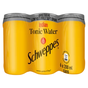 Schweppes No Sugar Indian Tonic Water Cans 6x200ml Schweppes No Sugar Indian Tonic Water Cans 6x200ml