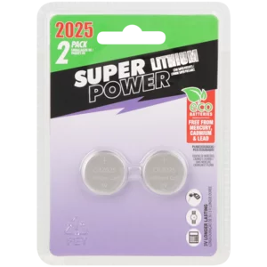 Super Power CR2025 Lithium Coin Batteries 2 Pack Super Power CR2025 Lithium Coin Batteries 2 Pack