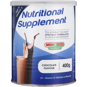 Medirite Pharmacy Chocolate Nutritional Supplement 400g Medirite Pharmacy Chocolate Nutritional Supplement 400g