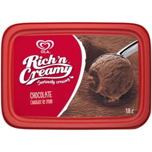 Ola Rich 'n Creamy Chocolate Flavoured Ice Cream 1.8L Ola Rich 'n Creamy Chocolate Flavoured Ice Cream 1.8L