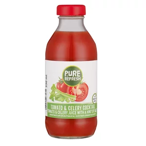 Pure Refresh Tomato & Celery Cocktail Juice Bottle 330ml Pure Refresh Tomato & Celery Cocktail Juice Bottle 330ml