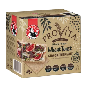 Provita Black Pepper Wheat Toast Crackerbread 125g Provita Black Pepper Wheat Toast Crackerbread 125g