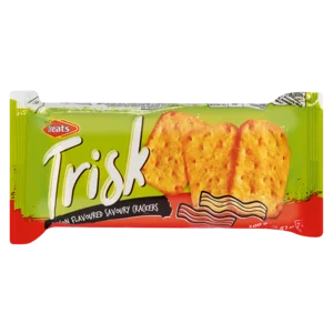 Trisk Bacon Flavoured Savoury Crackers 100g Trisk Bacon Flavoured Savoury Crackers 100g