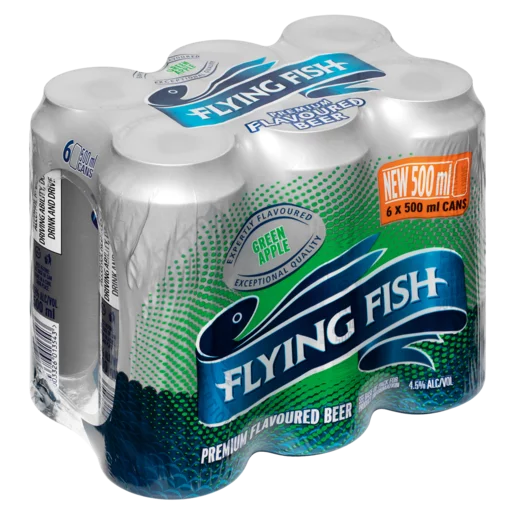 Flying Fish Green Apple Flavoured Beer Can 6x500ml Flying Fish Green Apple Flavoured Beer Can 6x500ml