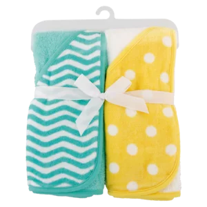 Jolly Tots Velour Hooded Towel 2 Pack 66x75cm Jolly Tots Velour Hooded Towel 2 Pack 66x75cm