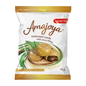 Amajoya Sugar Free Buttermint Candy With Cocoa Filling 70g Amajoya Sugar Free Buttermint Candy With Cocoa Filling 70g
