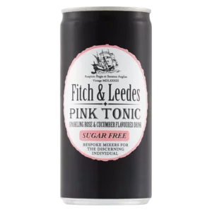 Fitch & Leedes Sugar Free Pink Tonic Rose & Cucumber Flavoured Sparkling Drink Can 200ml