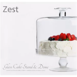 Zest Glass Cake Stand & Dome Set 2 Piece Zest Glass Cake Stand & Dome Set 2 Piece