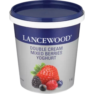 Lancewood Mix Berry Flavoured Double Cream Yoghurt 1kg Lancewood Mix Berry Flavoured Double Cream Yoghurt 1kg