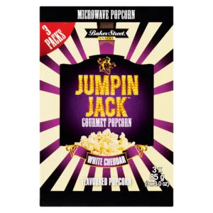 Jumpin Jack White Cheddar Gourmet Microwave Popcorn 3x85g Jumpin Jack White Cheddar Gourmet Microwave Popcorn 3x85g