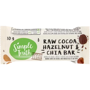Simple Truth Vegan Raw Cocoa, Hazelnut & Chia Bar 30g Simple Truth Vegan Raw Cocoa, Hazelnut & Chia Bar 30g