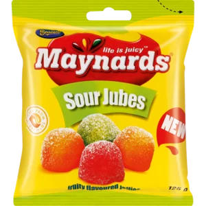 Maynards Sour Jubes Gums 125g Maynards Sour Jubes Gums 125g