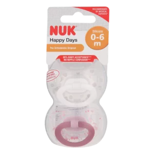 Nuk Happy Days Silicone Baby Soother Assorted 2 Pack
