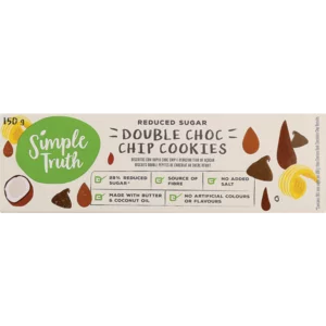 Simple Truth Reduced Sugar Double Choc Chip Cookies 150g Simple Truth Reduced Sugar Double Choc Chip Cookies 150g