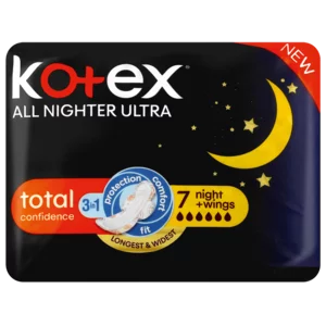 Kotex All Nighter Ultra Total Confidence 3-In-1 Sanitary Pads 7 Pack Kotex All Nighter Ultra Total Confidence 3-In-1 Sanitary Pads 7 Pack
