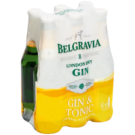 Belgravia London Dry Gin And Tonic Bottles 6x275ml Belgravia London Dry Gin And Tonic Bottles 6x275ml