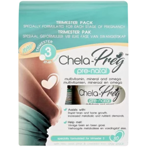 Chela Preg Trimester 3 Pre Natal Vitamin Tablets 30 Pack Chela Preg Trimester 3 Pre Natal Vitamin Tablets 30 Pack